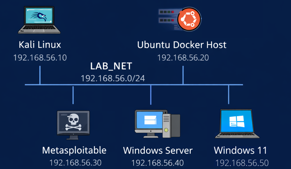 Virtual Pentesting Lab architecture diagram